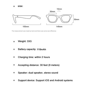 Lunettes <span class=keywords><strong>de</strong></span> soleil audio intelligentes <span class=keywords><strong>de</strong></span> <span class=keywords><strong>luxe</strong></span> à la mode UV400 lentilles optiques appel sans fil et musique pour hommes et femmes cyclistes - Product Image 2