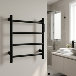 Radiateur sèche-serviettes électrique mural dissimulé, <span class=keywords><strong>plat</strong></span>, pour salle de bain d'hôtel, séchoir à serviettes type échelle - Product Image 6