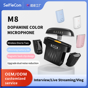 Micrófono Lavalier Inalámbrico M8 2.4G, Audio HD de 16 bits y 32 kHz, 15 Horas de Duración de Batería, Cancelación de Ruido, para TikTok, <span class=keywords><strong>YouTube</strong></span> Live - Product Image 5