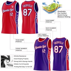 Conjunto de camiseta y pantalones cortos de baloncesto reversibles personalizados, uniformes de equipo transpirables sublimados unisex para adultos con nombre personalizado y - Product Image 4