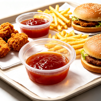Gobelets miniatures en plastique PP pour sauces et condiments, écologiques, étanches, jetables, pour usage commercial dans les restaurants