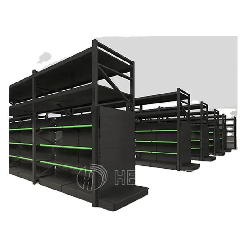 one stop service black super market racks prices with customized