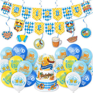 Decoración de fiesta de Oktoberfest con pancarta colgante, globo para decoración de pasteles para el Festival de la cerveza alemana de <span class=keywords><strong>Munich</strong></span>, suministros de celebración temáticos - Product Image 1