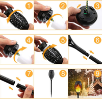 12LED Torche Lumières Danse Flammes Lampe ABS IP65 Étanche Extérieur Pelouse Led Solaire flamme Lumière