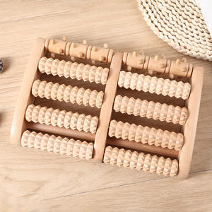 Benutzer definiertes Logo Verschiedene hölzerne Fuß <span class=keywords><strong>massage</strong></span> geräte Dual Foot Massager Roller zum Entspannen Entlasten Sie Planta rfasziitis Stress Fersen bogens ch merzen - Product Image 5