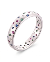 Bague de fiançailles QX personnalisée OEM pour femme, en zircon cubique coloré, plaquée or 18 carats, bijoux fins de luxe, argent 925, pour fête et mariage