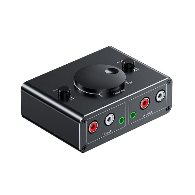 2-RCA/35 Audio Switch 1-in-2-out Converter RCA to 35 Dual-Directional Adapter HSF-LH-2-2 China