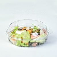 Bol à salade transparent en PET recyclé de 20 oz, boîte alimentaire à emporter, emballage en plastique pour salade à emporter avec couvercles à charnières