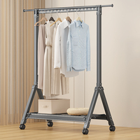 Porte-manteau de chambre avec étagère à chaussures, support de séchage rétractable et réglable