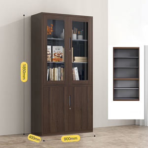 ארון פלדה משרד פלדה 4 דלתות ארון אחסון מתכת עם ארון ברזל דלת זכוכית לסדנה ובית הספר - Product Image 3