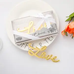 Love Shaped Gold Bottle Openers Wedding Favors Decorations for Guests Wedding Favor Party Supplies Valentine's Day Souvenirs