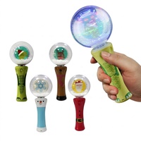 Baguette Magique Lumineuse Portable Mini LED Père Noël ABS, Jouet Flottant de Noël pour Enfants, Décorations et Cadeaux de Noël
