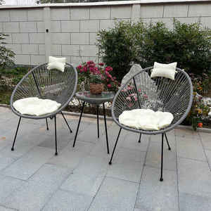 Ensemble de chaises <span class=keywords><strong>Acapulco</strong></span> en rotin avec cadre en métal pour patio et jardin extérieur - Product Image 4