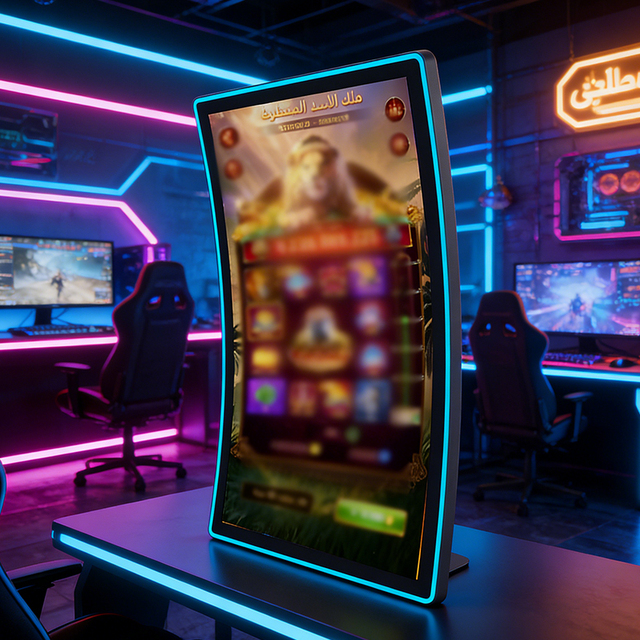 Custom Size 27-inch Curved Touchscreen Display C-type with LED Light Strip for Entertainment and Gaming Kiosks