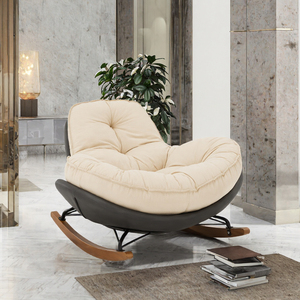 For Modern Luxury Rocking Recliner <b>Chair</b> Single Lounge Lazy Sofa Metal Frame Leisure- Living Room <b>Bedroom</b> Hotel Furniture - Product Image 3