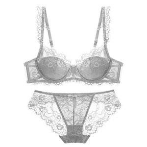 Ensemble de Lingerie en Dentelle pour Femme – Soutien-Gorge à Armatures et Culotte Sexy avec Bordure en Dentelle Cils et Motifs Floraux – Lingerie Confortable pour Vente en Gros - Product Image 5