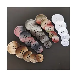 Gradient Printed 4-hole Resin Spray Paint Changing Color Multicolor Shirt Coat Button