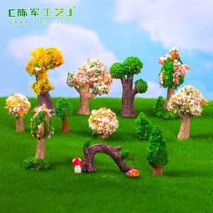 Simulación de micropaisajes con árboles verdes, flores y musgo, accesorios de decoración para paisajismo de bosques y jardinería DIY. - Product Image 1