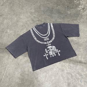 T-shirt graphique ample personnalisé Streetwear imprimé numérique en gros T-shirt décontracté à manches courtes coupe courte avec impression personnalisée - Product Image 4