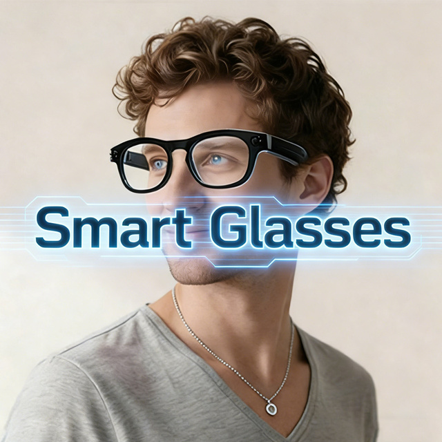 AI Smart Glasses with 1080P Camera /Wi-Fi Calling Music Photo/Video Recording & Translation