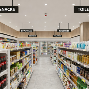 Conception efficace <span class=keywords><strong>de</strong></span> la planification du plan <span class=keywords><strong>de</strong></span> l'étage d'<span class=keywords><strong>un</strong></span> magasin <span class=keywords><strong>de</strong></span> proximité, comptoir <span class=keywords><strong>de</strong></span> caisse et aménagement des allées - Product Image 4