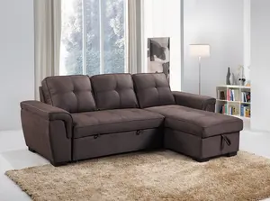 Hot Koop Slaapbank L Vorm Sofa Cum Bed Met Opslag Modern Design Stof Sleeper Sofa