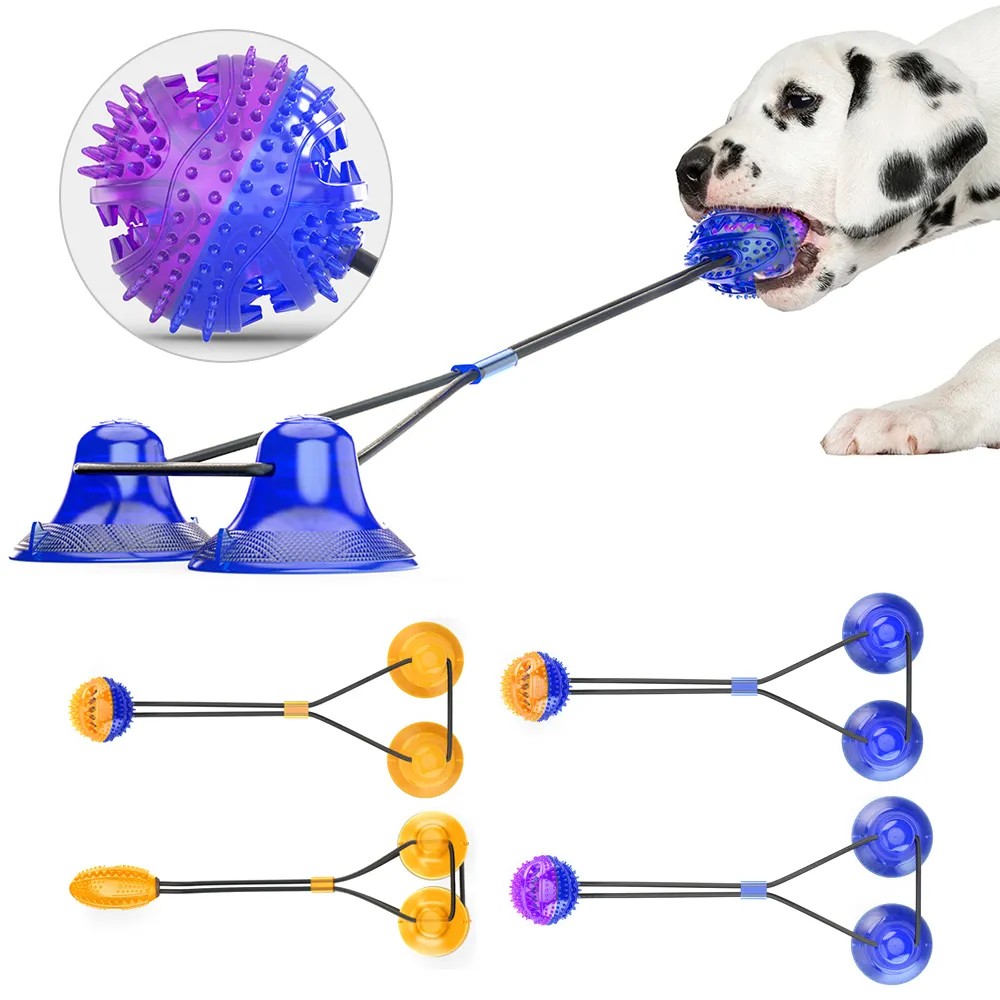 Interaktives Haustier Seil Ball Pull Toy Mode Hundes pielzeug Doppel Saugnapf Hochwertige Kau schlepper Spielzeug Pet Elastic Outdoor Strong Suck