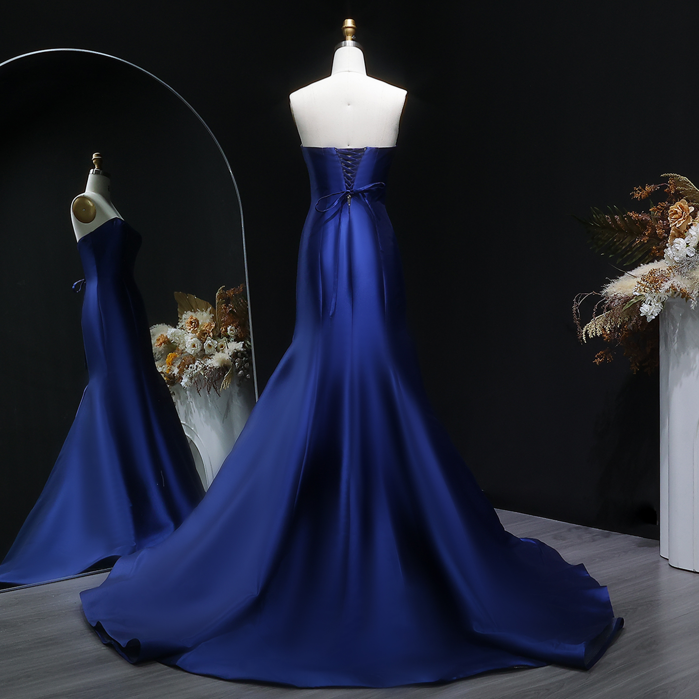 Sharon Said SF309 Navy Blue Satin Evening Dress Strapless Women's Simple Formal Occasion Wedding Party Gown| Alibaba.com Sharon Said SF309 Navy Blue Satin Evening Dress Strapless Women's Simple Formal Occasion Wedding Party Gown| Alibaba.com