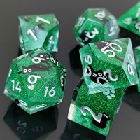 Ensemble de dés de jeu de rôle en résine à double face spécial, dés polyédriques à bords tranchants, DND