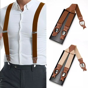 Bretelles Homme élastiques En Y, 6 Clips, Ajustables, Gris Foncé, Neuves Avec étiquettes