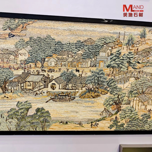 Chỉ có một bức tranh tường khảm một phần bằng đá dọc theo dòng sông trong lễ hội Thanh Minh trên thế giới tất cả đều được làm thủ công - Product Image 1
