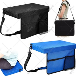 Outdoor Portable Camping Seat <b>Cushion</b> 26x26 In Thickened Moisture Proof Fishing Hiking Stadium Chair <b>Pad</b> Blue Black - Product Image 1