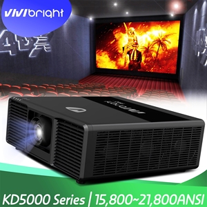 Proyector láser para sala grande KD5000, 15800 lúmenes ANSI con soporte de lente ojo de pez esférico para Mapeo de domo y espectáculos de ciudad - Product Image 4