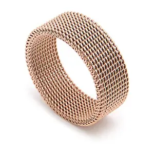 个性设计Ins风格时尚油炸面团扭曲戒指不锈钢简单食指戒指