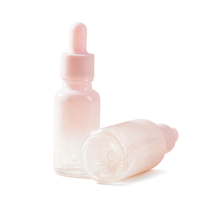 Botol Dispenser Minyak Esensial Kaca dengan Ujung Karet Warna Pink (20ml/30ml/50ml) untuk Kecantikan & Makeup