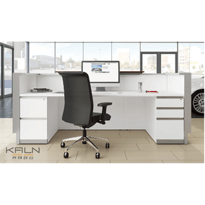 Balcão de Recepção para Escritório Moderno e Elegante em Madeira Maciça Branca, Personalizável com Preço Direto da Fábrica da China, para Escola, Hotel, Academia - Product Image 3
