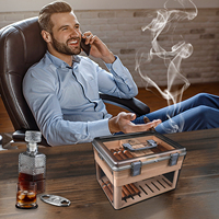 Boîte à cigares en acrylique transparent de luxe, humidor, présentoir en bois de cèdre pour cigares, rangement et présentation élégants
