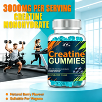 Bonbons gélifiés à la créatine en gros, OEM, pour adultes, soutien musculaire, stimulant de masse musculaire, supplément énergétique végétalien, certifié Halal