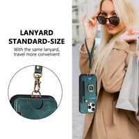 Étui en cuir antivol RFID pour iPhone 16 Pro Max avec lanière à boucle annulaire sac de carte multifonction accessoire de téléphone portable