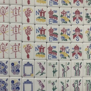 Tuiles de Mahjong Personnalisées de Luxe à Motif Gaufré pour Clubs et Réunions Familiales, en Acrylique Écologique Blanc et Vert, Prise Universelle US, Acier Inoxydable - Product Image 4