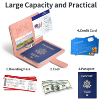 Vente en gros Porte-passeport personnalisé Porte-cartes de visite portable et étanche Porte-cartes en cuir PU Portefeuille avec boucle magnétique