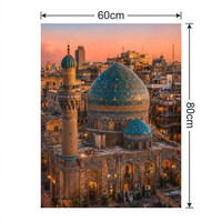 Toile murale paysagère mosquée islamique 60x80cm, impression Giclée HD sur toile polyester, sans cadre, pour décoration de salon, maison, hôtel