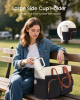 LOVEVOOK 2026 Sacs de luxe pour femmes, sacs à main de créateurs, sacs pour ordinateur portable multi-poches avec grand porte-gobelet, sacs de voyage, de travail et de bureau pour femmes