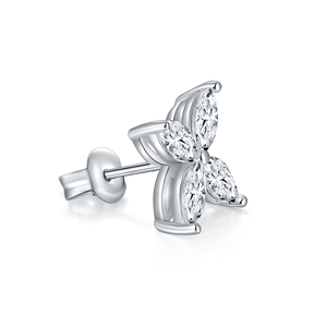 อุปกรณ์ทำเครื่องประดับทรงมาร์คีส์สำหรับแฟชั่นทุกประเภท ต่างหูผู้ชายโมอิสซาไนต์สีเงิน - Product Image 1