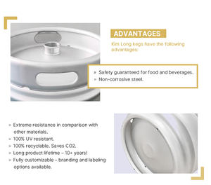 Barril de Cerveza de Acero Inoxidable Estándar Estadounidense de 1/4BBL, Cubo de Cerveza Plateado, Venta al por Mayor de Fábrica, Apilable, Logotipo Personalizado, 20L/30L/50L KIMLONG - Product Image 6