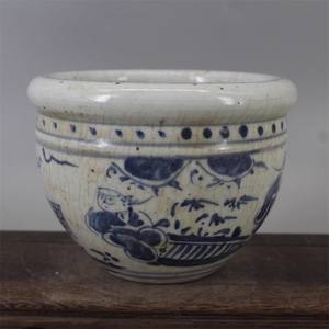 <span class=keywords><strong>Pot</strong></span> <span class=keywords><strong>cache</strong></span> <span class=keywords><strong>cache</strong></span> vintage japonais peint à la main Pots à poisson bleu vieux ornements en porcelaine chinoise motif humain chinois traditionnel - Product Image 2