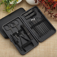 Kit professionnel de soins des ongles en acier inoxydable 16 pièces pour hommes et femmes, ensemble de manucure et pédicure avec boîte de luxe en cadeau