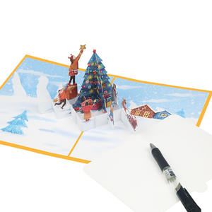 3D ต้นคริสต์มาสชุดกล่องเล็กกระดาษการ์ดอวยพรป๊อปอัพพร้อมซองของขวัญคริสต์มาสสำหรับเพื่อนและครอบครัว - Product Image 3