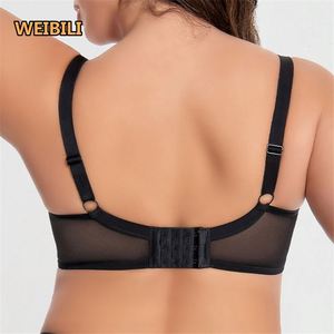 Lumière Transparent Sexy Dames Soutien-Gorge Femmes Grande Poitrine Froncée À Armatures 34 36 38 40 42 DEFGHIJKL Big Cup Fat Bra - Product Image 3