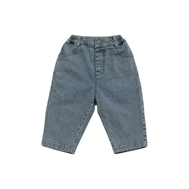 Celana Denim anak laki-laki dan perempuan kustom celana Jeans keren kain katun 100% untuk anak laki-laki dan perempuan